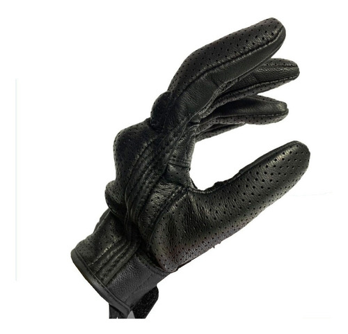 Guantes Cuero Ventilado Para Motociclismo Motowolf 0302