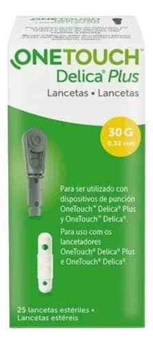 Lanceta 30g Caja 25 Unidades Onetouch