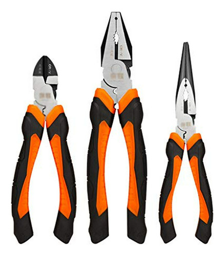 Yyqx Tool Sets 3 Piece Pliers Set With 165mm Long Nose Plier