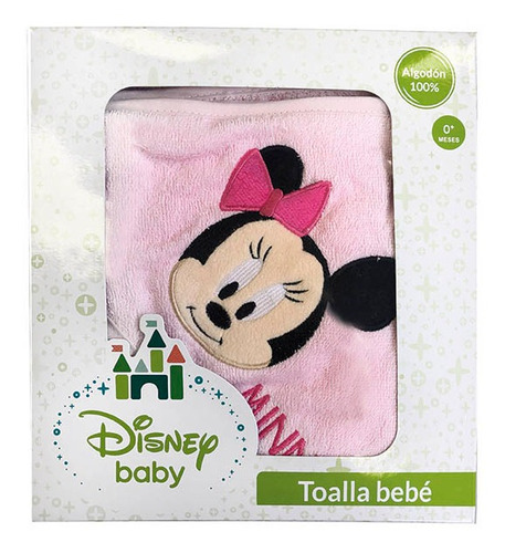 Toalla Capucha Bordada Mickey Y Minnie Con Caja Para Bebé