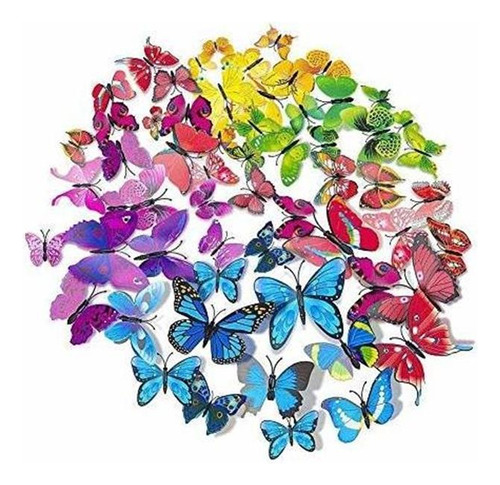 Akoak 72 Pegatinas De Pared De Mariposa 3d, Calcomanías