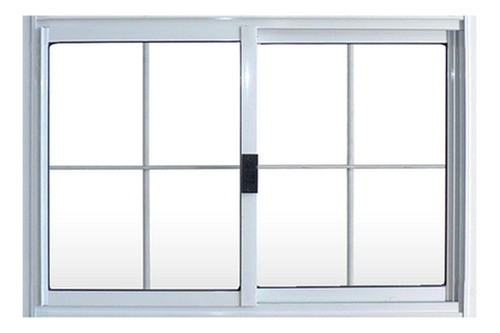 Ventana De Aluminio Bco Nexo Basic Con Reja Y Vidrio 60x40