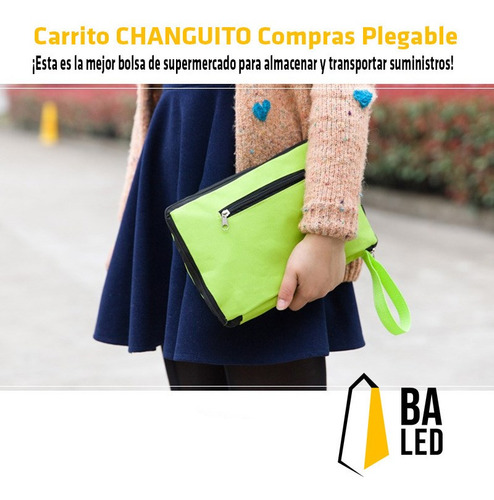 Imagen 6 de 10 de Bolso Changuito Compras Plegable Ruedas Convertible Super