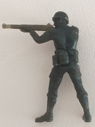Imagen 5 de 5 de Figura Soldadito De Plastico 7cm. Con Fusil Retro Vintage