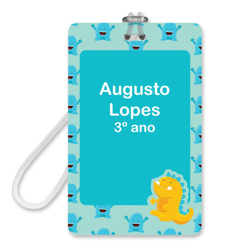 Imagem 4 de 5 de Etiqueta Escolar Personalizada Monstrinhos 2 Tags Mochila