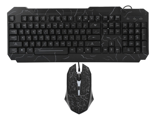Teclado Do Jogo: Mouse Conectado E Conjunto Mecânico Rachado