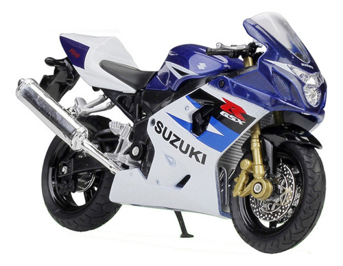 Suzuki Gsx R750 Azul Miniatura Metal Carreras Moto 1/18