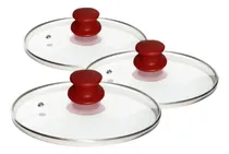 Comprar Jogo Tampas De Vidro 20, 24 E 28 Cm Para Frigideiras Panelas