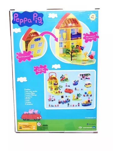 Peppa Pig Casa Com Jardim Maleta Cenário Dtc 4206