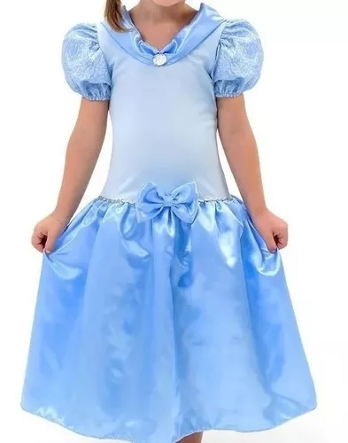 Vestido Infantil Princesa Cinderela Filme Brilho