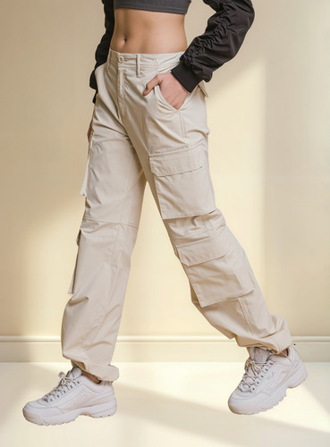 Pantalon Cargo Casual De Mujer