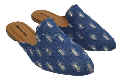 Imagem 1 de 6 de Mule Feminino Rasteira Tamanco Sapatilha Bico Fino Confort