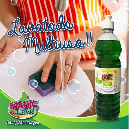 Lavaplatos Lavatodo Magic Clean 12 Unidades De 1 Litro Limón