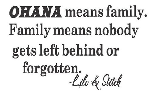 Ohana Means Family Lilo And Stitch Disney Quote Vinyl W...