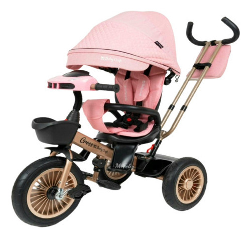 Triciclo Para Bebe Asiento Giratorio Usb Bluetoth Baby Grace Color Rosado