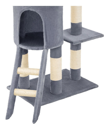 Imagen 9 de 9 de Rascador Casa De Gato Color Gris 140 Cm Mod Cat803de