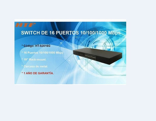 Switch 16ports Gigabit 10/100/1000 Marca Htf 100 Vs