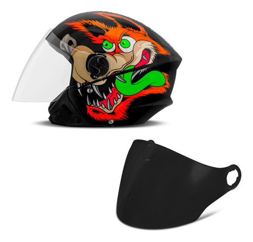 Capacete Aberto Brilhante New Liberty 3 Coyote Vis Fumê Cor Preto Tamanho Do Capacete 60