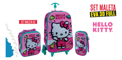 Scool Ranger Set Maleta Eva 3d Full Hello Kitty