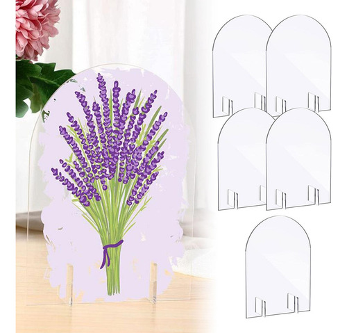 Acrílico De Arco Transparente Con Soporte Placa En 5 Piezas