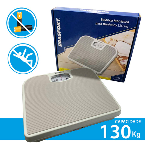 Balança corporal mecânica Brasfort 7554, até 130 kg