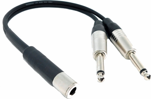Imagen 3 de 3 de Cable Adaptador Audio Plug 6,5 Stereo Hembra A 2 Plug Mono