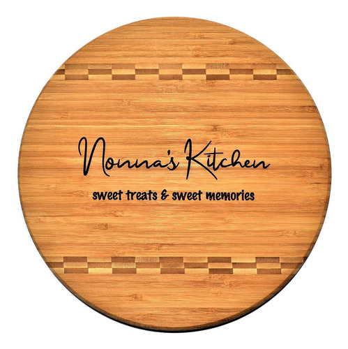 Nonna Gift - Bamboo Butcher Block Inlay Engraved Cutting Boa