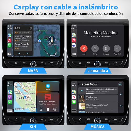 Adaptador Coche Inalámbrico Carplay Para iPhone Plug & Play