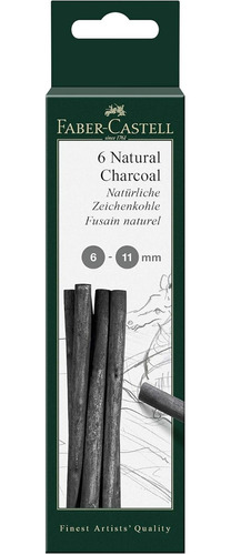 Faber Castell 6 Carboncillos Natural Pitt 6-11mm 