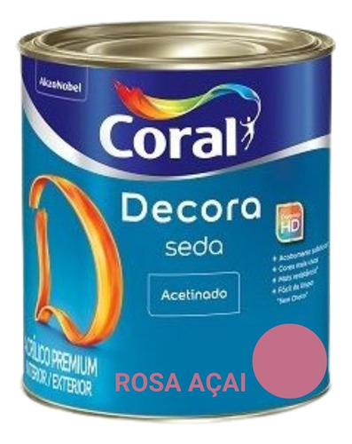Tinta Acrílica Coral Decora Seda 800ml Cor Rosa Açaí