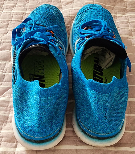 Zapatillas Nike Originales Free Rn Flyknit Talle 42 Celeste (Usado)