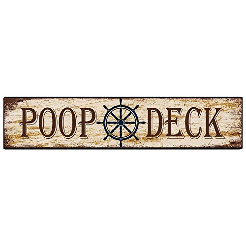 Cartel De Calle  Poop Deck  Placa De Aluminio Señal De...