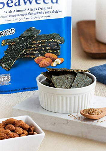 Algas Crujientes Con Almendras, 2 Packs De 40g Cada Uno