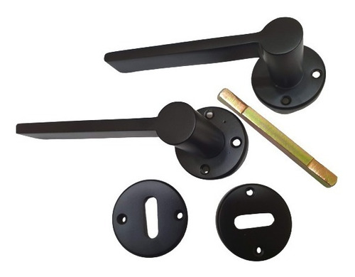 Imagen 2 de 9 de Manija Picaporte Doble Aqua 4220 Bronce Negro C/bocallaves