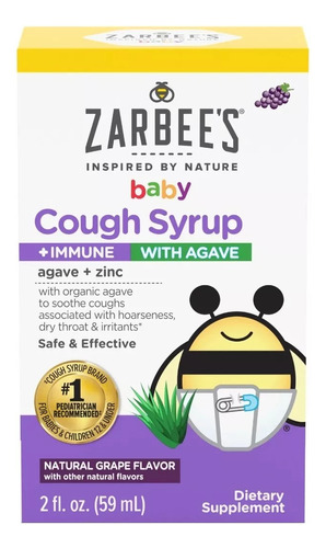 Zarbee's Baby Cough Syrup Immune Con Agave Grape Flavor 59ml