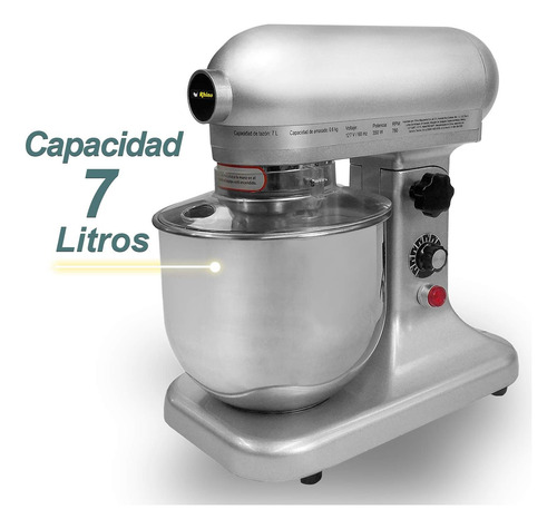 Batidora Planetaria Rhino, Bati-7, 7 Litros, Acero Inox.
