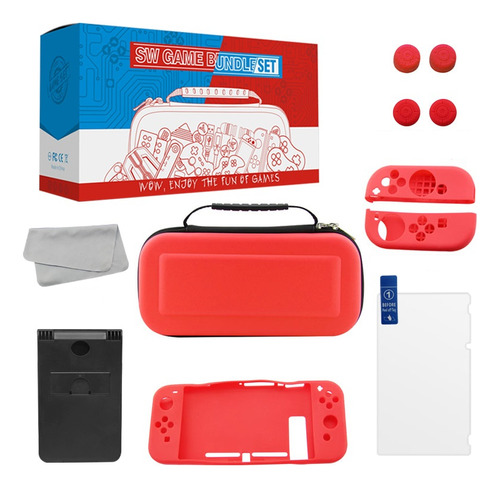 Kit Proteção Para Nintendo Switch 10 Em 1 Case Capa Película