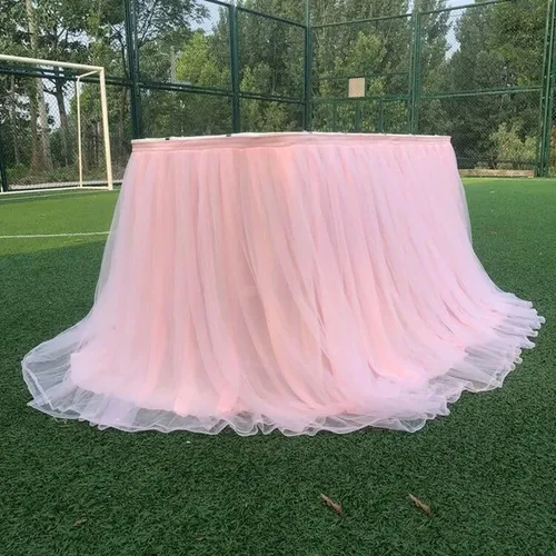 Saia de tule deals para mesa quadrada