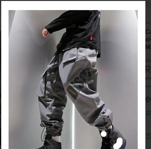 Pantalones Cargo Informales Reflectantes De Calle De Moda