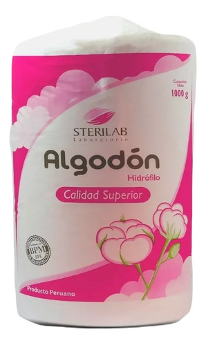 Sterilab Algodón Pima Peruano Prensado 1 Kilo Unidad Csc