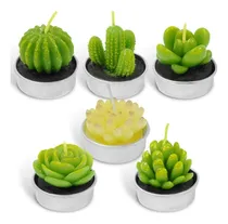 Comprar Velas Suculenta Decorativas Artificiales Verdes De Cactus