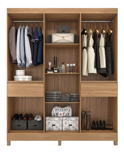 Cômoda Montevidéu E Guarda Roupa Casal Mauá Amêndola Off