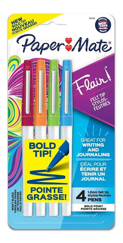 Rotulador Paper Mate Flair Bold Tip 4 Colores