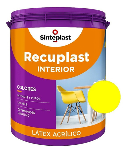 Recuplast Interior Pintura Latex Lavable Colores X 10 Lts Color Limoncello