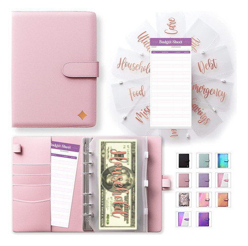 Carpeta A6 Para Agenda + Folios Y Accesorios Rosa