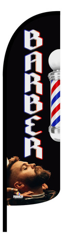 Bandera Publicitaria Salón Y Barbero (4x1) Completa Salon Y Barber