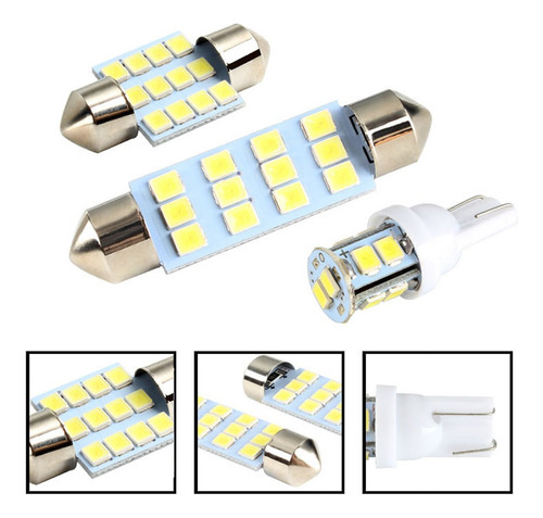 20pzs Focos Coche Luz Interior Led T10 31mm 42mm 6000k