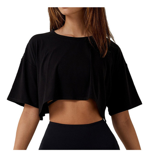 Camiseta Corta Para Mujer Elegante Blusa Larguinha