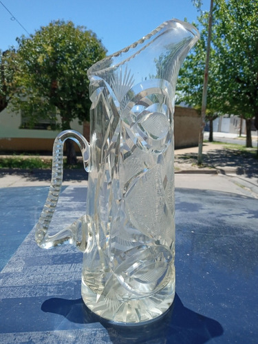 Antigua Jarra De Cristal Labrado De 1500ml Impecable