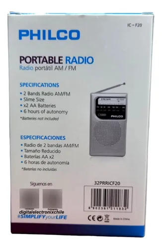 Imagen 3 de 4 de Radio Portatil Fm/am De Bolsillo A Pilas Entrada 3.5 Aud